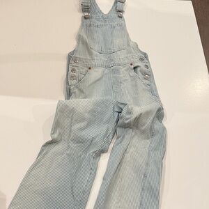 Zara Kids Blue Striped Overalls